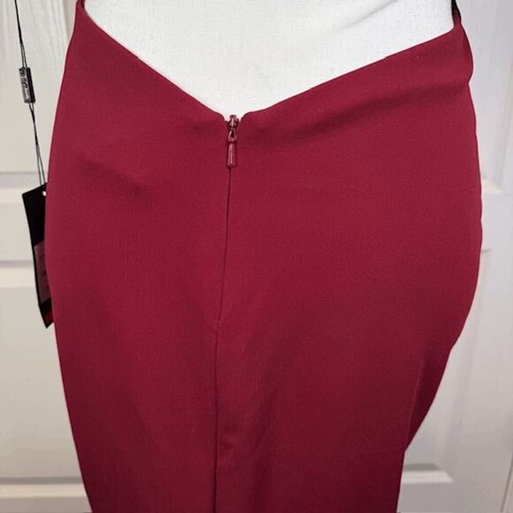 NWT La Femme 25147 Burgundy Red Cocktail Mini Dress Backless Ruffle Size 4 - Picture 7 of 16